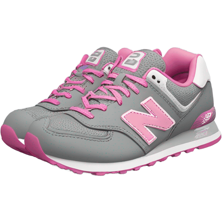 Grey and pink New balance single shoe emoji