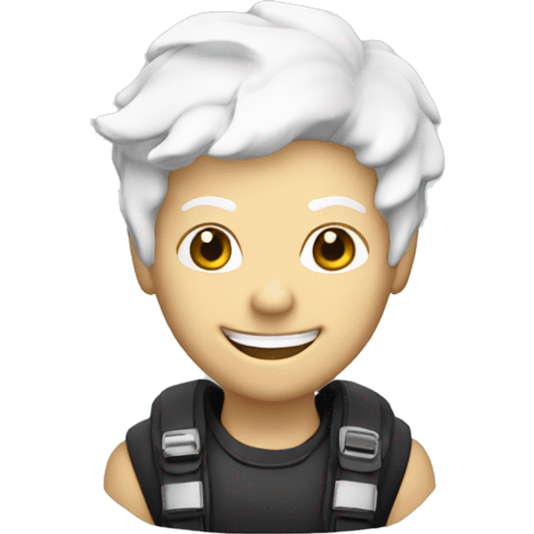 naui scuba diver with white hair and a smile emoji