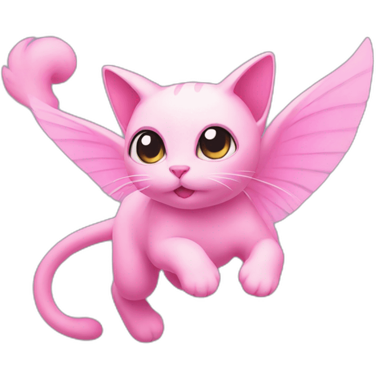 flying pink mew emoji