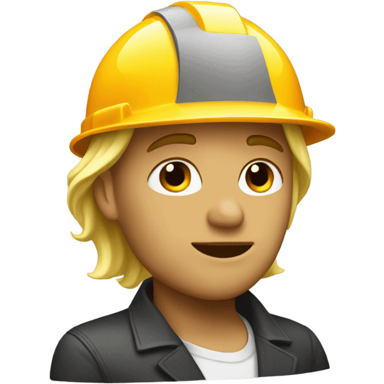 The blond poet in the construction helmet emoji