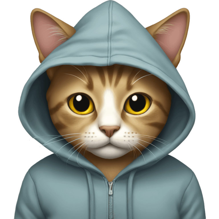 cat wearing hoodie emoji