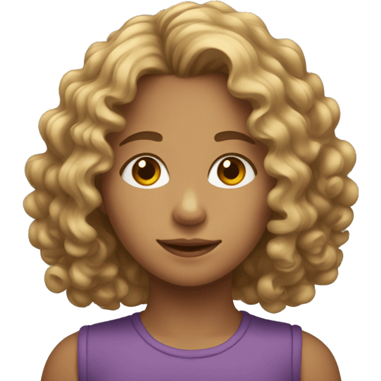 Young girl with shoulder length curly hair  emoji