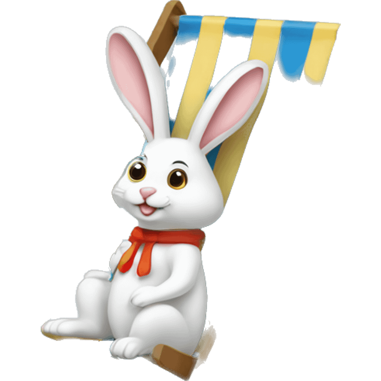 rabbit sitting deckchair emoji