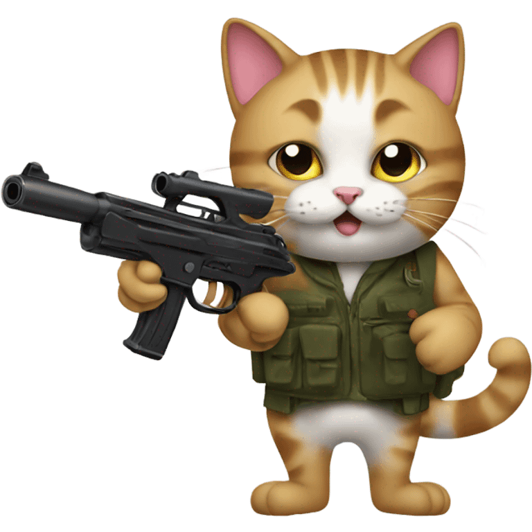 Cat with gun emoji