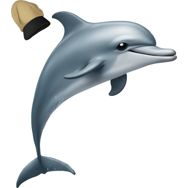 Dolphin with hat emoji