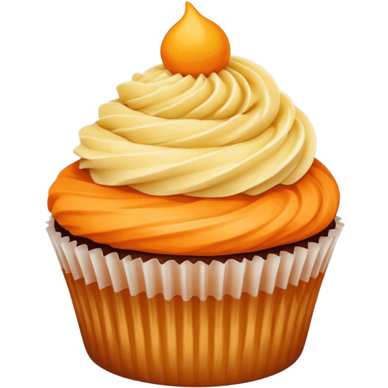 Cupcake with orange butter emoji