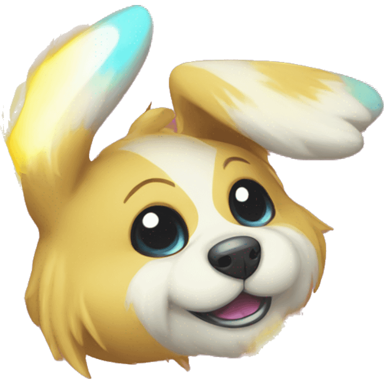 Colorful Gardient Shiny Electric Dog Pokémon emoji