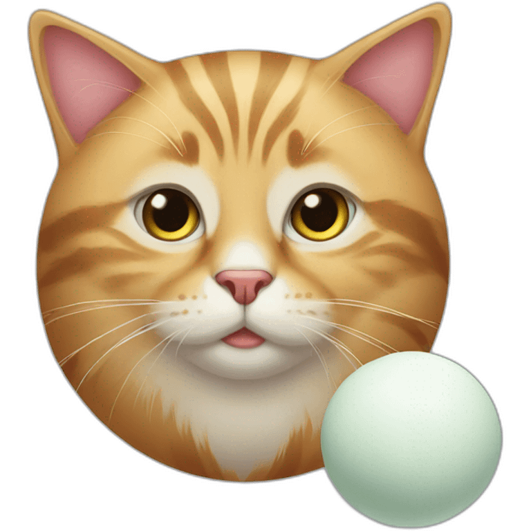 Cat with big ball emoji