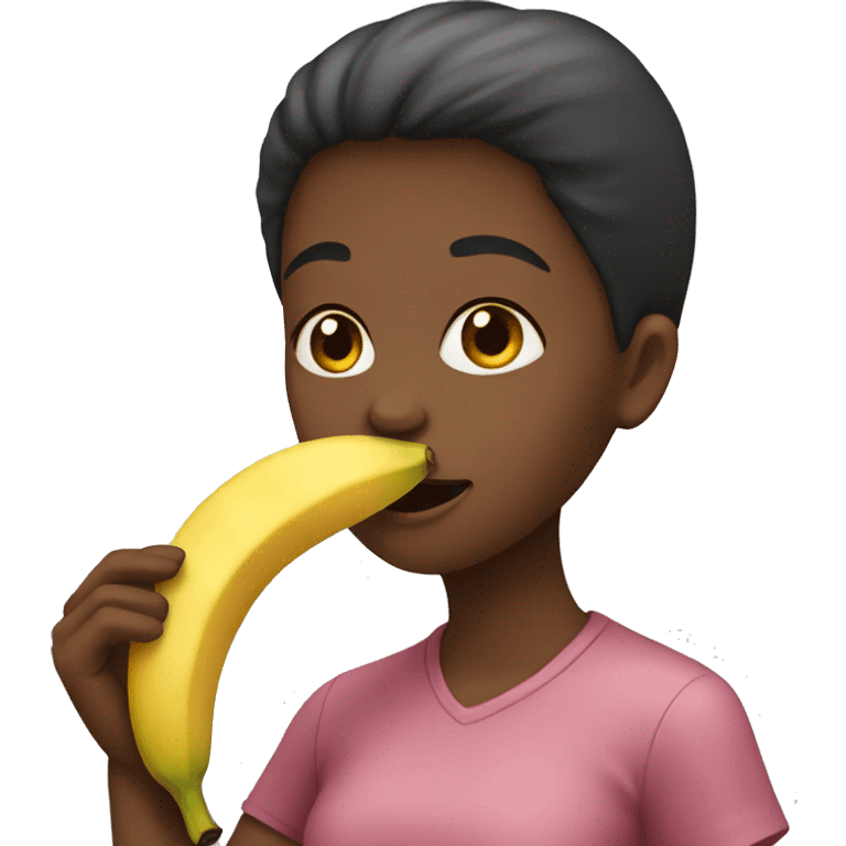 Girl eating a banana  emoji