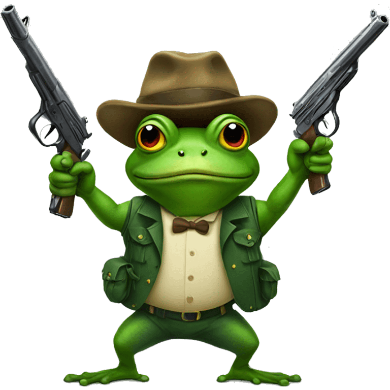 frog holding a gun emoji