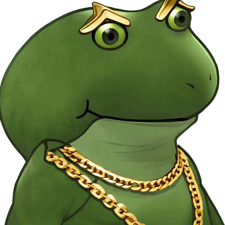 gold based swag rizz frog lady emoji