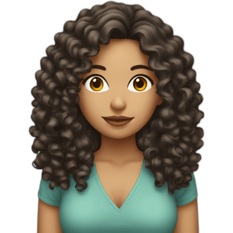 Latina photographer long curly hair emoji