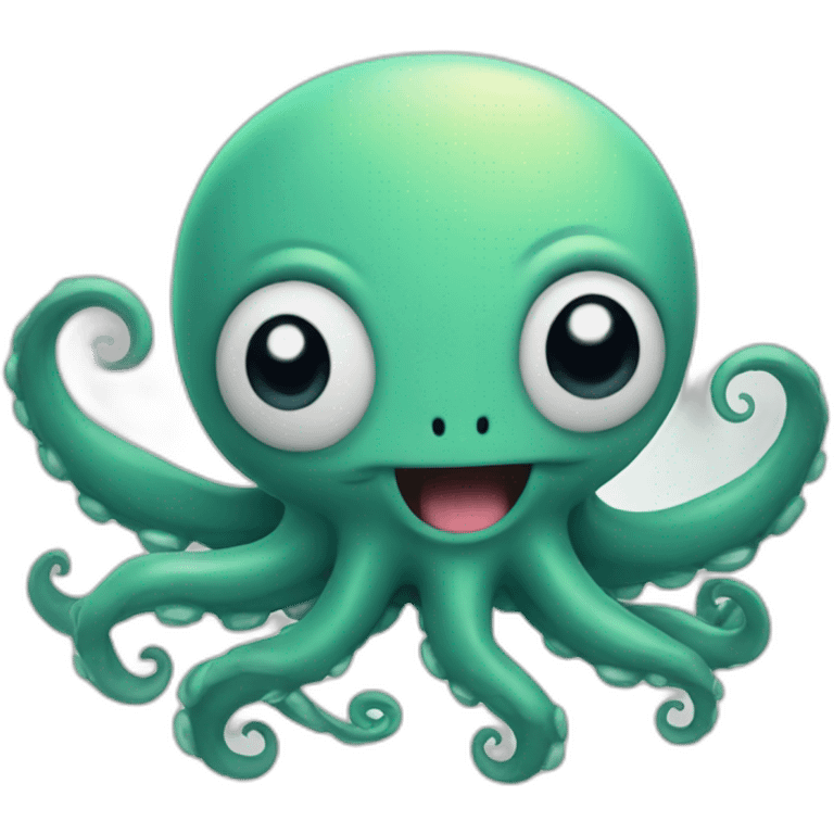 Cute kraken happy emoji