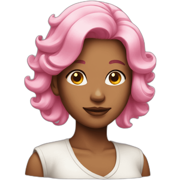 Lady with pink hair emoji