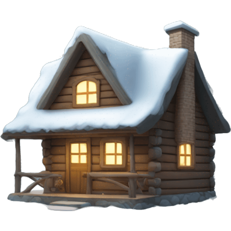 Forest cute winter cabin emoji