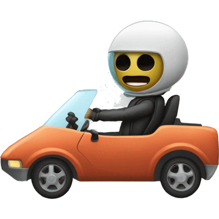 Martian driving car emoji