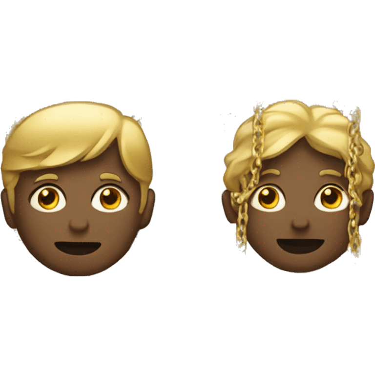 two people with gold chains emoji