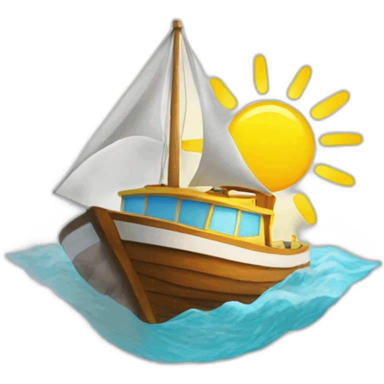 Sunny boat emoji