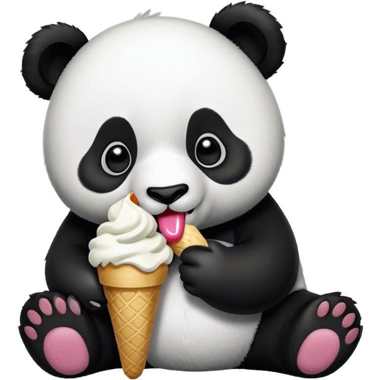 Panda eating ice cream emoji