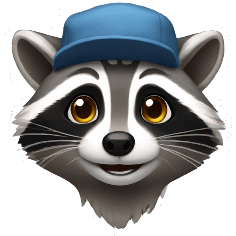 Raccoon with little cap hat emoji