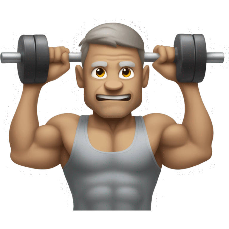 Create an emoji of a rat person lifting weights with a determined expression. Make it look like a true gym enthusiast. emoji