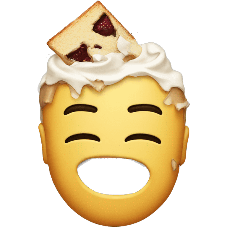 Emoji with a smashed cake in face emoji