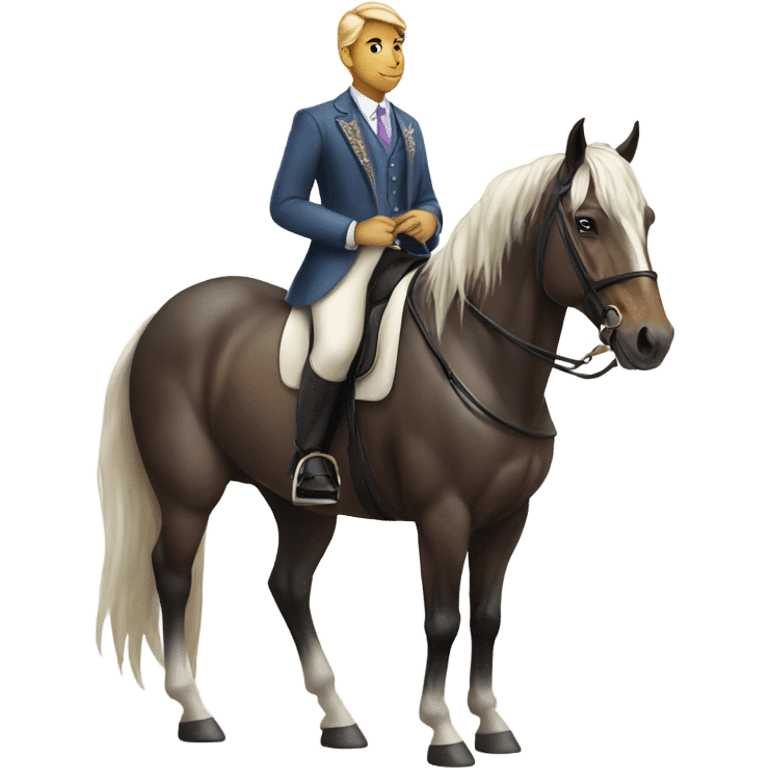 Majestic horse looking forward wearing chic outfit emoji