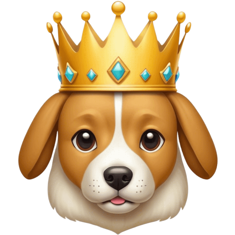 A dog with a crown on its head emoji