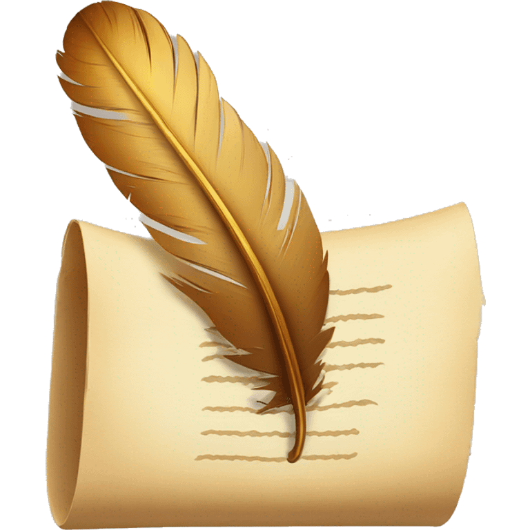 a feather quill and an open SCROLL emoji