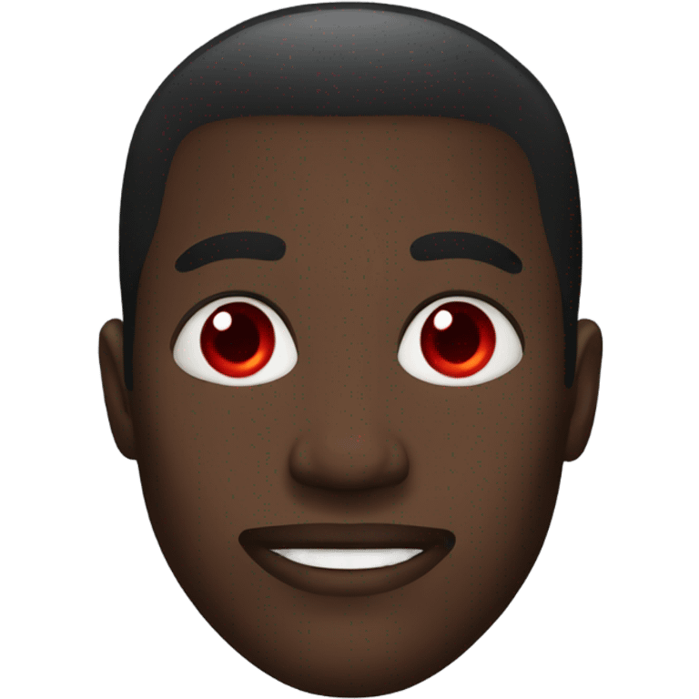 Black man with red eyes emoji