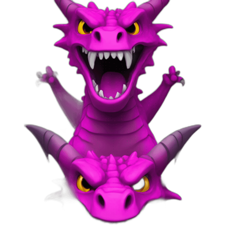 black and magenta angry dragon emoji