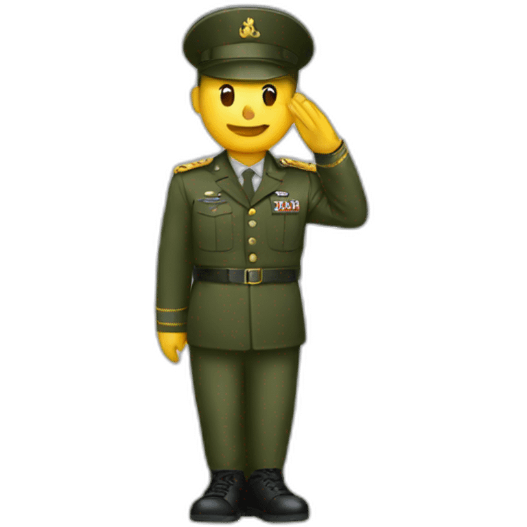 Emoji that do military salute with a military cassette emoji