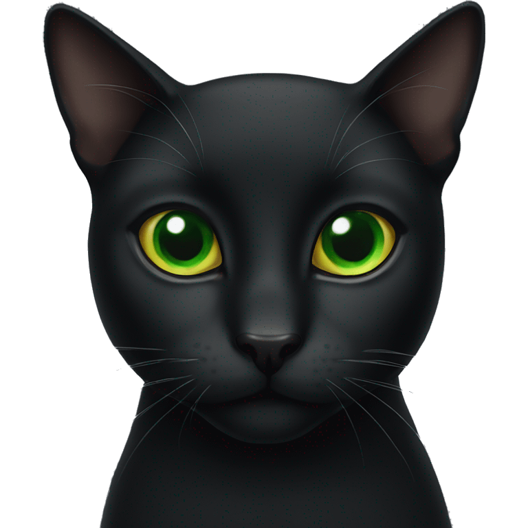 black cat green eyes  emoji