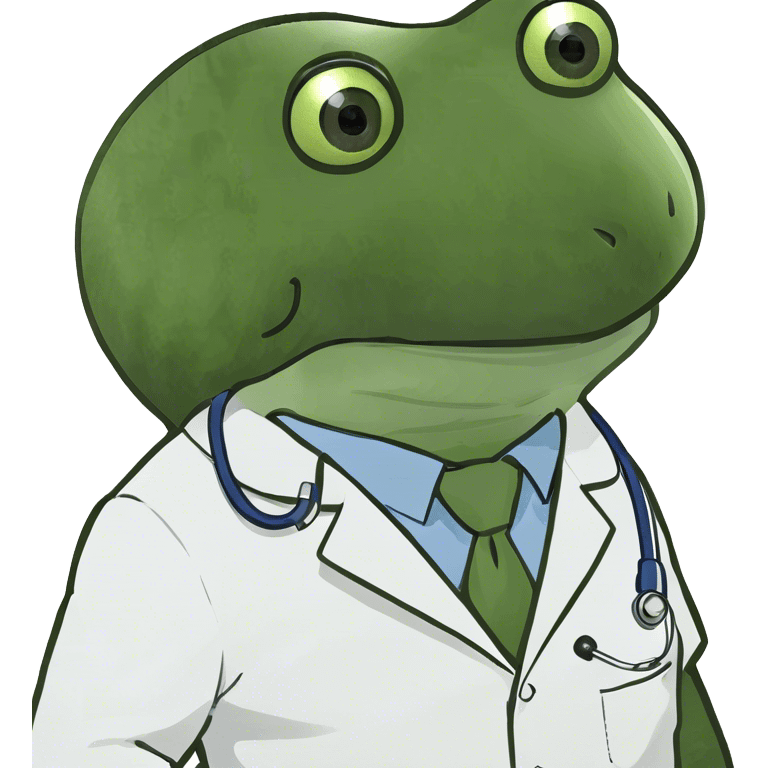 bufo wearing a doctor suit emoji