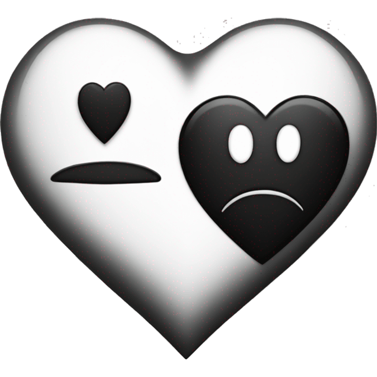 Black heart combine with white heart  emoji