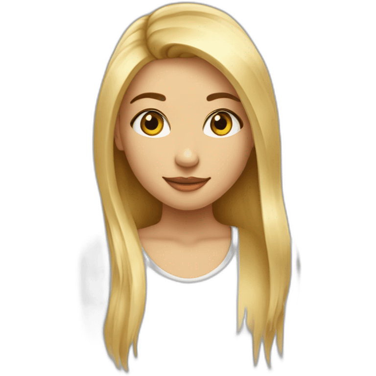 fille-blonde-longs-cheveux lisses-aux-yeux-marrons-étudiante emoji