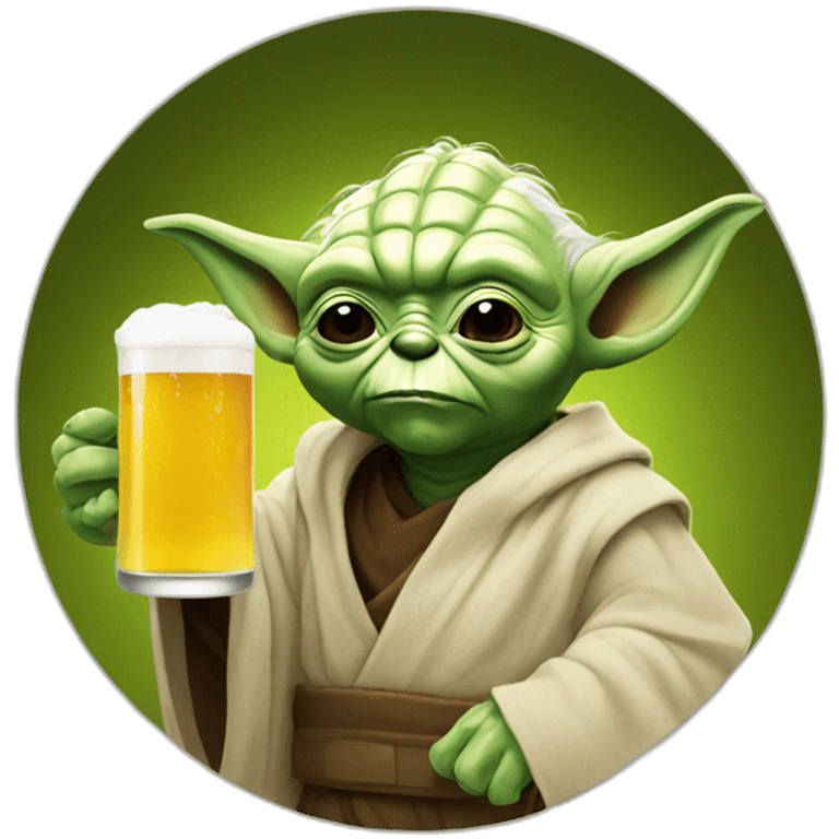 Yoda drink a beer emoji