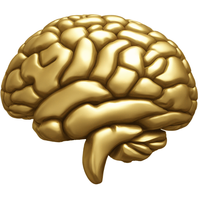 Gold metallic Brain girly emoji