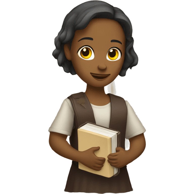 Girl holding a Bible emoji