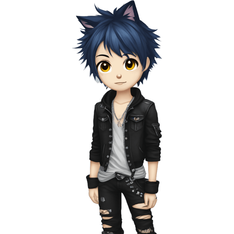 Cute Edgy Attractive Anime Punk Catboy emoji