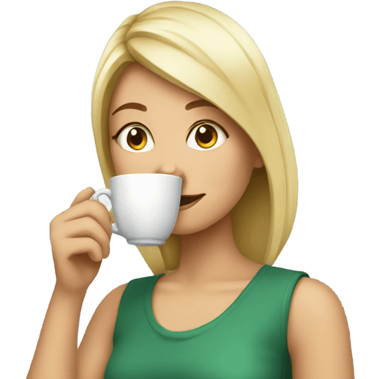 Girl sipping tea emoji