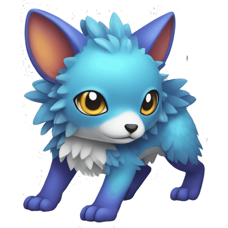 Cute cool colorful fantasy animal hybrid Fakemon full body emoji