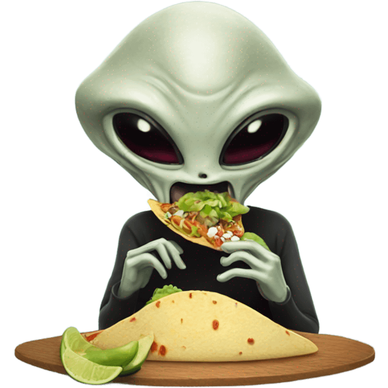 alien eating tacos emoji