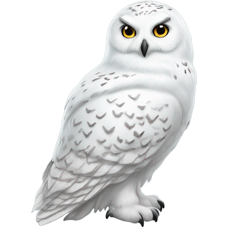 Realistic snow owl emoji