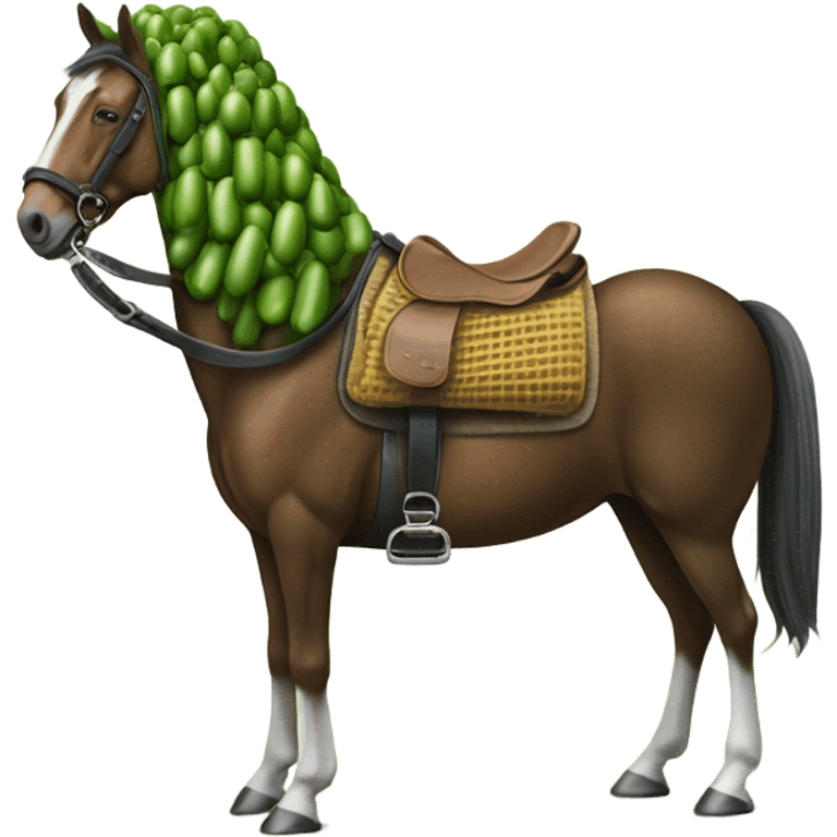 Gherkin riding a horse emoji