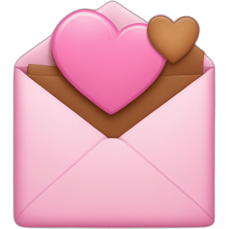 Pink mail with a brown heart emoji