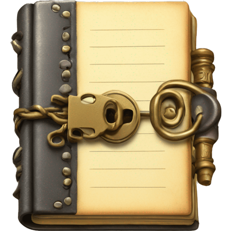 vintage diary with lock and key emoji