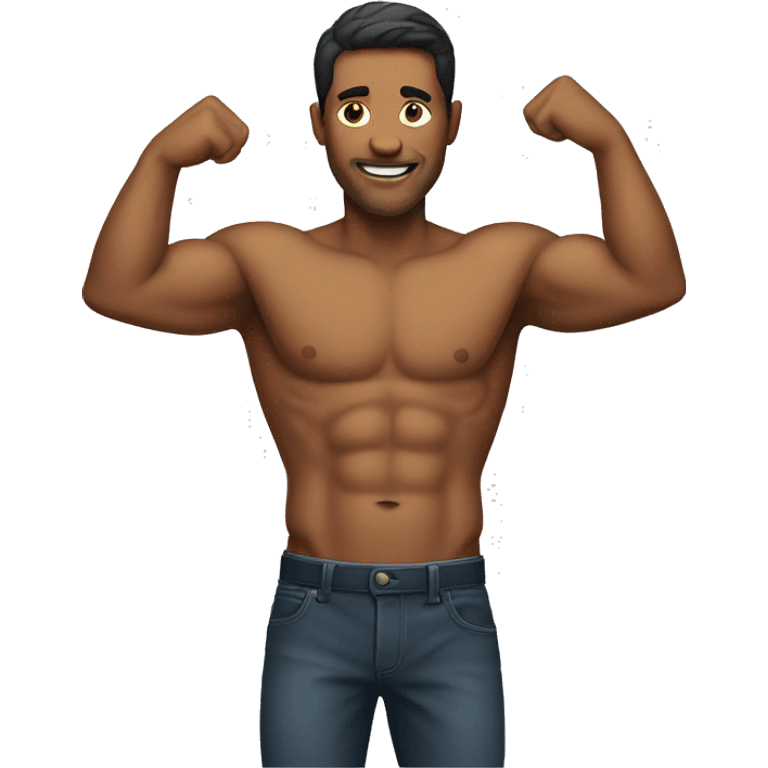 Man showing his abs emoji