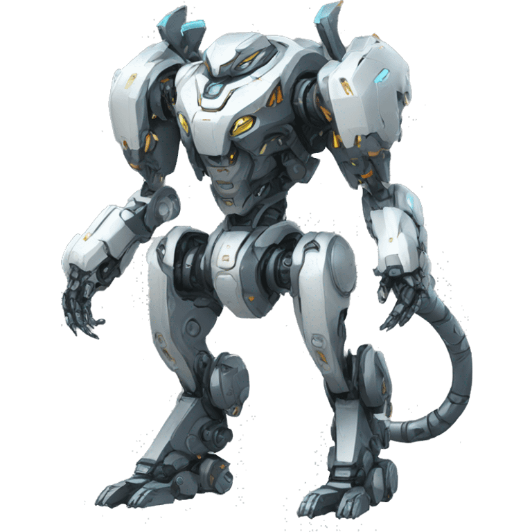 Futuristic mechanical cat-mecha full body emoji