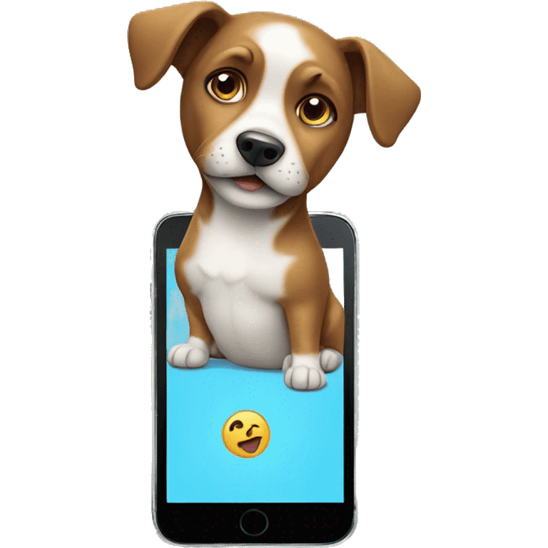 Dog with phone  emoji